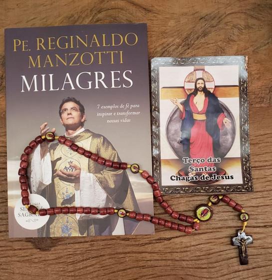 Imagem de Livro Padre Reginaldo Manzotti + Lindo terço em Madeira ( Santo Diverso) 42 cm