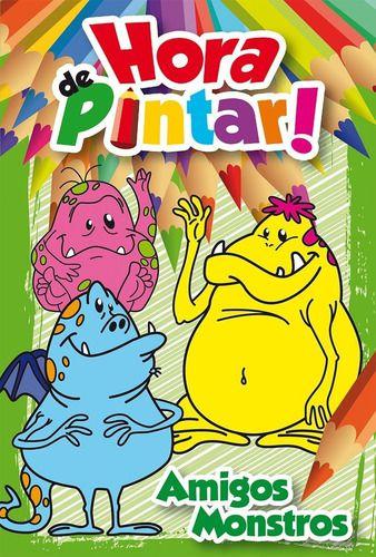 Imagem de Livro para colorir infantil hora de pintar - amigos monstros - RIDEEL