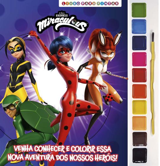 Imagem de Livro para Colorir Miraculous Ladybug com Aquarela