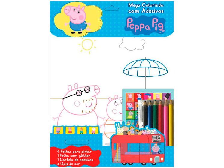 Livro para Colorir Peppa Pig com Acessórios Menor preço em Livro para Colorir Peppa Pig com Acessórios