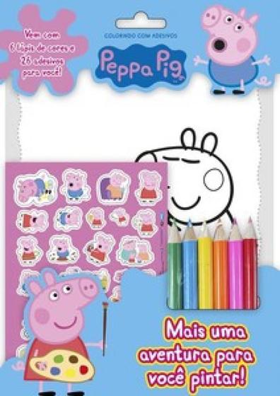 Imagem de Livro para Colorir Peppa Pig com Adesivos