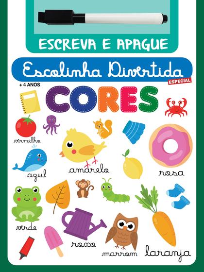 Imagem de Livro para Pintar Escolinha Divertida Especial Cores com Caneta Risque e Apaga