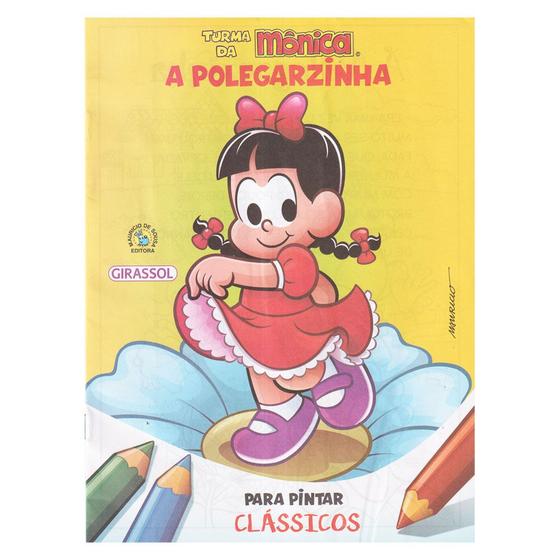 Imagem de Livro Para Pintar Turma Monica Lembrancinha A Polegarzinha - Girassol