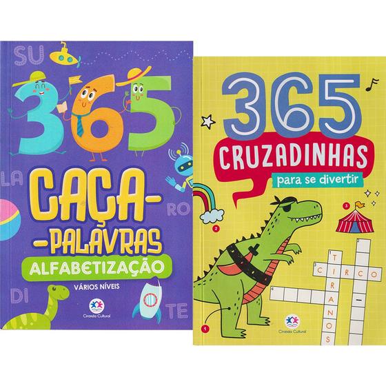 Imagem de Livro Passatempos Infantil Cruzadinhas Caça Letras e Sílabas Kit 2 Volumes