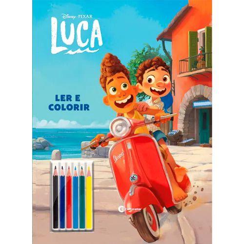 Imagem de Livro Pop Gigante Ler e Colorir com 6 Lápis de Cor Luca Disney Culturama