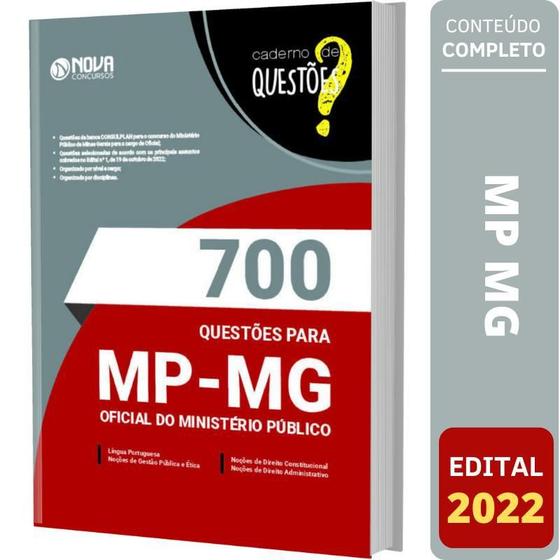 Imagem de Livro Questões Gabaritadas Mp Mg Oficial Ministério Público