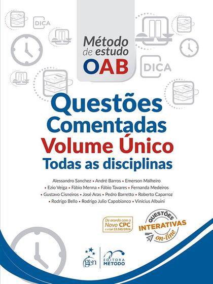 Livro - Série Método De Estudo Oab - Questões Comentadas - Volume Único - Todas As Disciplinas Menor preço em Livro - Série Método De Estudo Oab - Questões Comentadas - Volume Único - Todas As Disciplinas