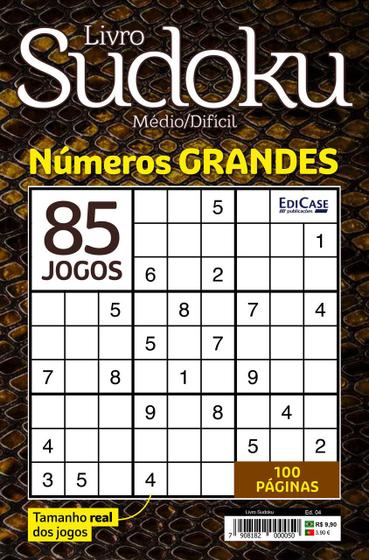 Livro Sudoku Ed 04 M dio Dif cil Com N meros Grandes S Jogos 