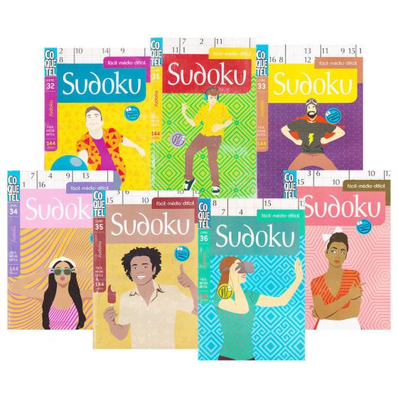 Imagem de Livro Sudoku Passatempos Coquetel Papel Branco - 7 Volumes