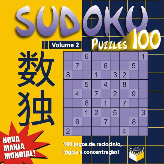 Imagem de Livro - Sudoku Puzzles 100 (volume 2) - 100 jogos de raciocínio, lógica e concentração!