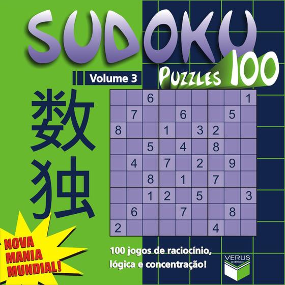 Imagem de Livro - Sudoku Puzzles 100 (volume 3) - 100 jogos de raciocínio, lógica e concentração!