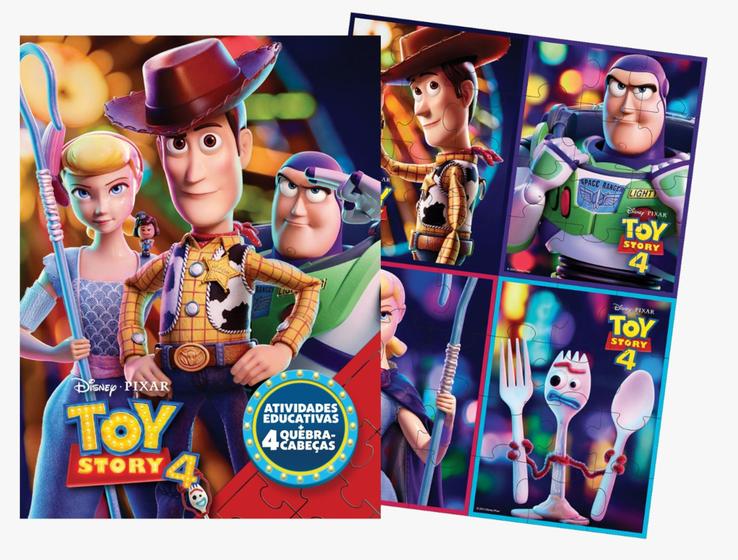 Imagem de Livro toy story 4 para colorir com atividades educativas 48 pgs e 4 quebra-cabeças