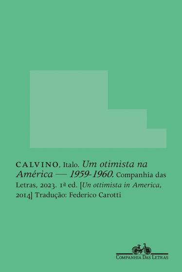 Imagem de Livro Um Otimista na América Italo Calvino