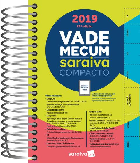 Imagem de Livro - Vade Mecum compacto - 21ª edição de 2019