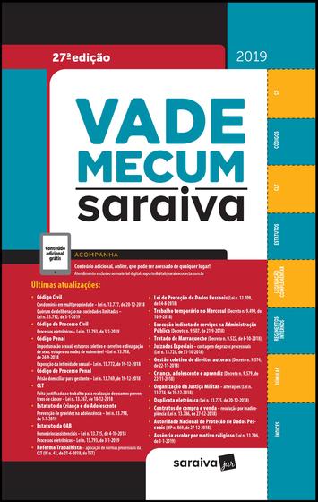Imagem de Livro - Vade Mecum Saraiva : Tradicional - 27ª edição de 2019