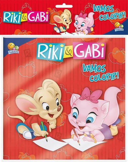 Imagem de Livro - Vamos colorir! Kit livro+lápis de cor: Riki & Gabi