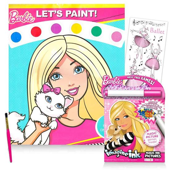 Livros para Colorir Barbie Activity Super Set Com Tintas e Pincel