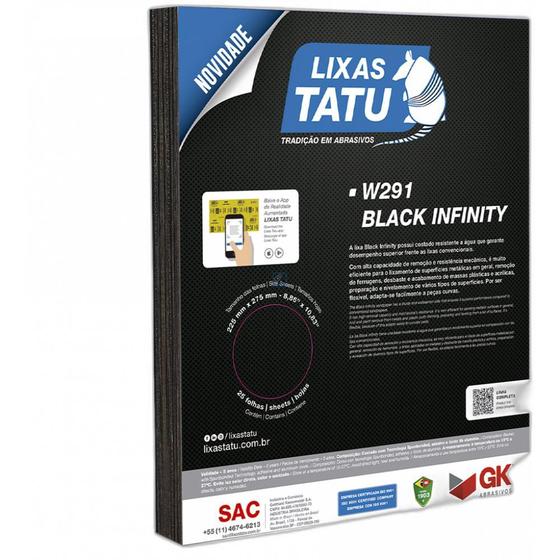 Imagem de Lixa Black Infinity Tatu 80 Agua/Ferro/Massa - Kit C/25 Peca