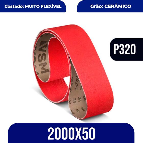 Imagem de Lixa correia xk870f x 50 x 2000 p 320 vsm cerâmico