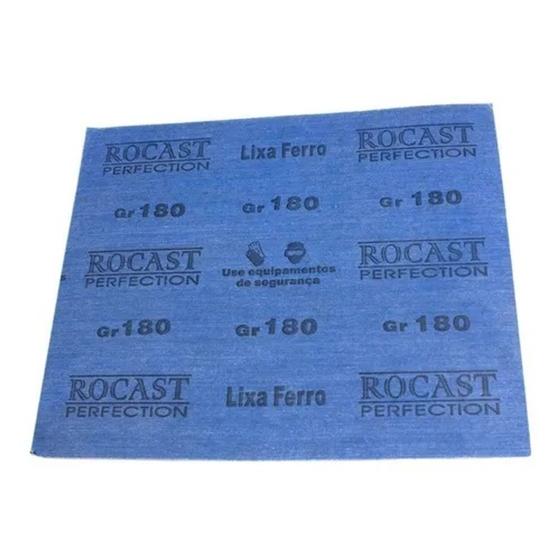 Imagem de Lixa Ferro 230 x 280 Mm Grão 180 Rocast Embalagem Com 25 Unidades