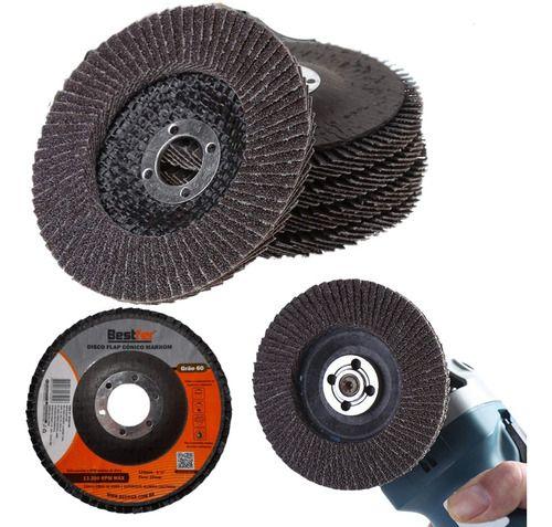 Imagem de Lixa Lixadeira Disco Flap Cônico 120 Grão Com 10 Disco Top