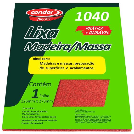 Imagem de Lixa Madeira/massa 1040/220