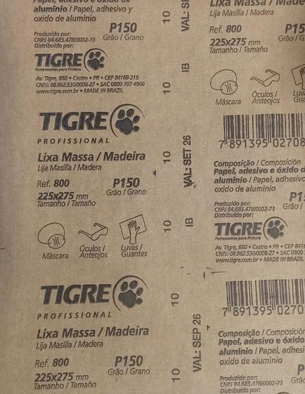 Imagem de Lixa Massa Parede Madeira 150 Tigre