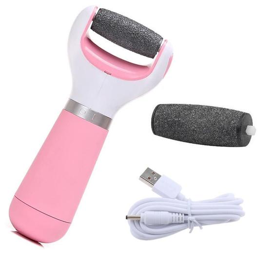 Imagem de Lixa Pés Esfoliador Recarregável Usb + 1 Refil Novo Rosa