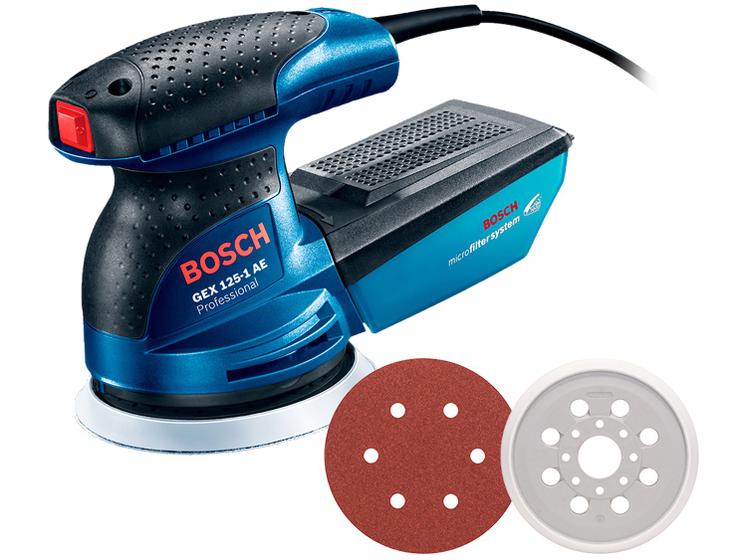 Imagem de Lixadeira Excêntrica de Cinta Bosch Elétrica Profissional 125mm 250W GEX 125-1 AE