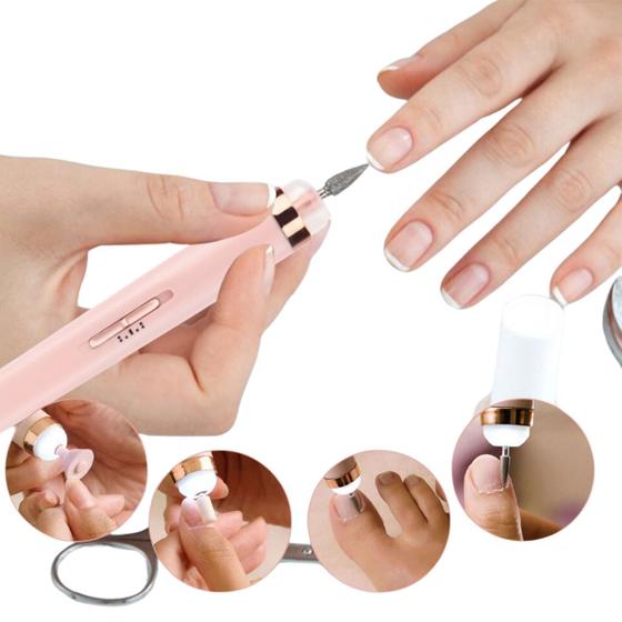 Imagem de Lixadeira Lixa De Unha Alicate de unha Remover 5 em 1 Manicure Cutícula Portátil Recarregável USB