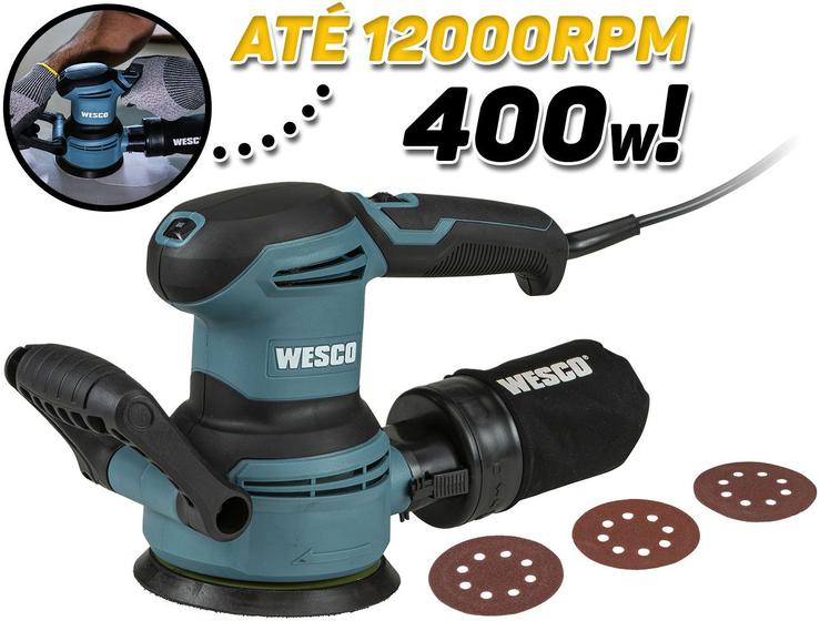 Lixadeira Roto-orbital Wesco 400w 12000rpm 127v Ou 220v - Lixadeira ...