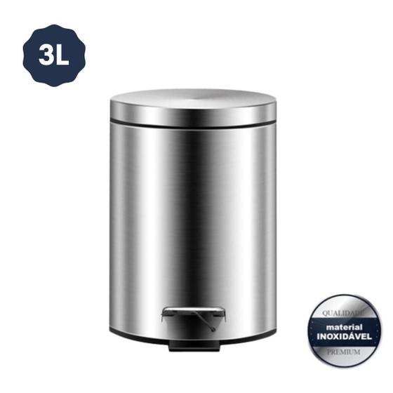Imagem de Lixeira 100% Inox Com Pedal Antiderrapante