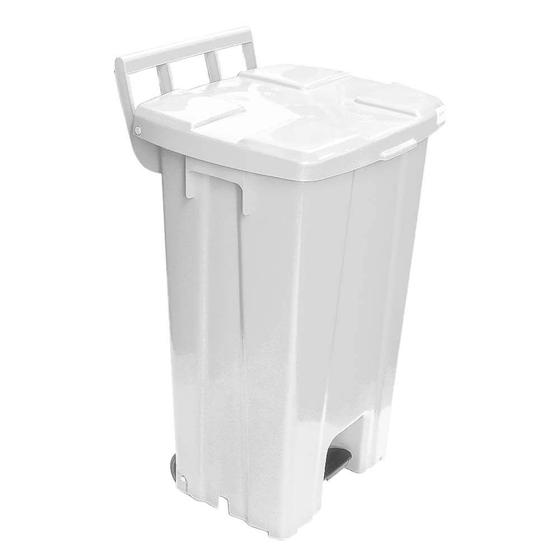 Lixeira 100L quadrada branca com tampa e pedal para cozinhas, restaurantes, hospitais P100B JSN Menor preço em Lixeira 100L quadrada branca com tampa e pedal para cozinhas, restaurantes, hospitais P100B JSN