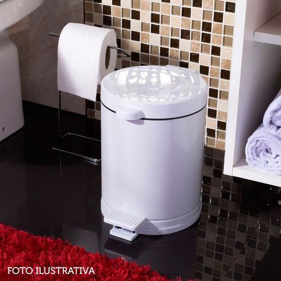 Lixeira 10,5L Pedal com Recipiente Plástico Interno Branca Cozinha Banheiro Menor preço em Lixeira 10,5L Pedal com Recipiente Plástico Interno Branca Cozinha Banheiro