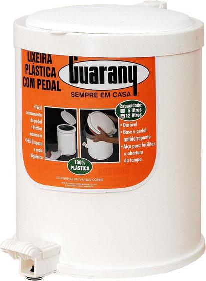 Imagem de Lixeira 12 L Plástica com Pedal Branca Guarani - Guarany