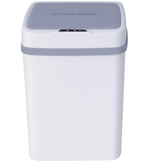Lixeira 12 Litros com Sensor de Abertura Automático Inteligente Design Moderno Compacto Fácil de Limpar Sem Toque para Cozinha Casa Banheiro