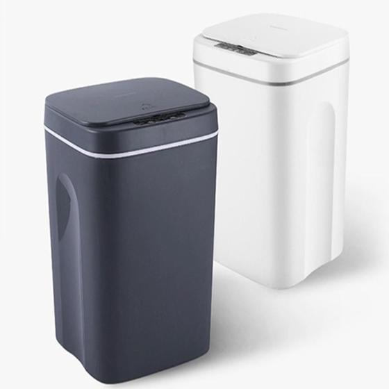 Imagem de Lixeira 12 litros com sensor touch automática cozinha banheiro inteligente recarregavel