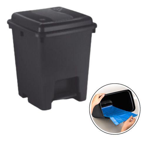 Imagem de Lixeira 15ltampa E Pedal Plástica Reforçada Preto