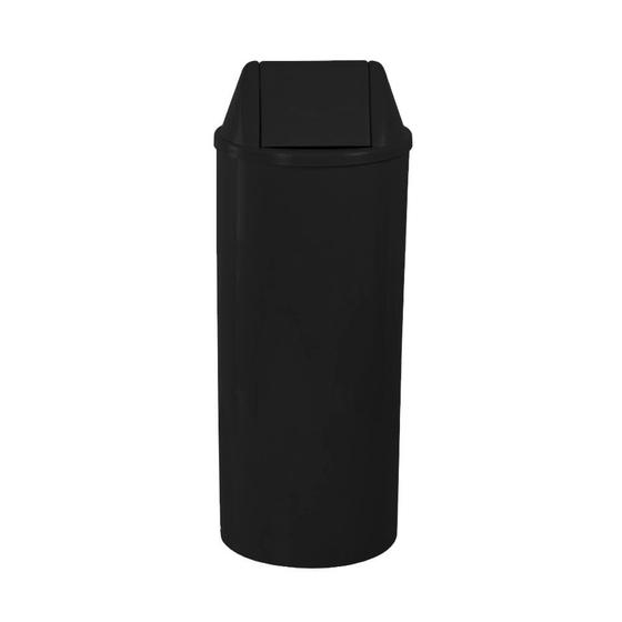 Lixeira 22L redondo com tampa basculante preta para condomínios, festas, eventos EB12P JSN Menor preço em Lixeira 22L redondo com tampa basculante preta para condomínios, festas, eventos EB12P JSN