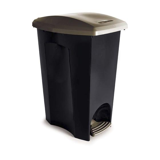 Lixeira 3 Em 1 Com Pedal Plástico Preto Tampa Dourada 30 Litros - Plasútil Menor preço em Lixeira 3 Em 1 Com Pedal Plástico Preto Tampa Dourada 30 Litros - Plasútil