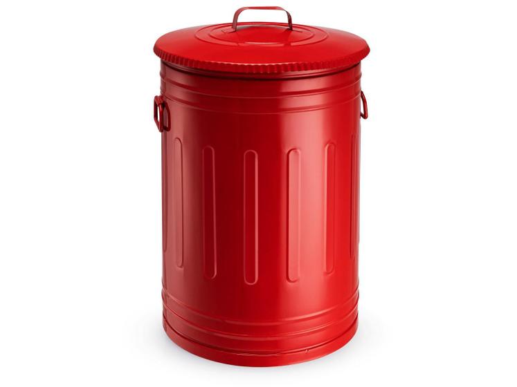 Imagem de Lixeira 30 Litros Vermelha Lata De Lixo Americana Vermelha