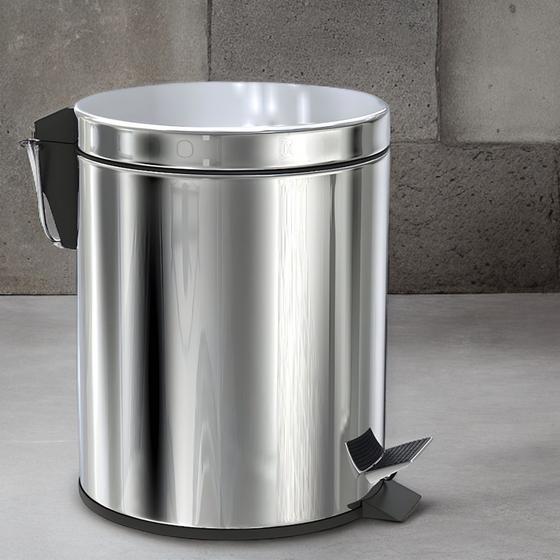 Imagem de Lixeira 3lts 100% Cesto De Lixo Inox Com Pedal Banheiro E Cozinha