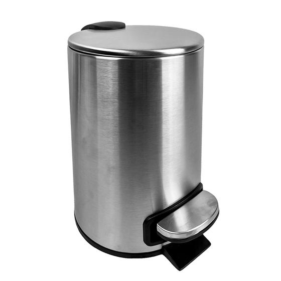 Lixeira 5 Litros Aço Inox C/ Cesto Removível Pedal E Tampa Menor preço em Lixeira 5 Litros Aço Inox C/ Cesto Removível Pedal E Tampa