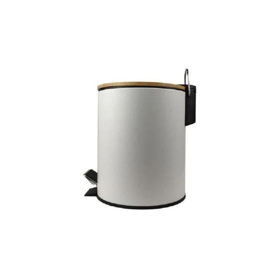Lixeira 5 Litros Aço Inox Tampa Bambu Wincy Menor preço em Lixeira 5 Litros Aço Inox Tampa Bambu Wincy