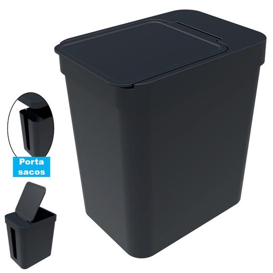 Imagem de Lixeira 5 Litros Cesto De Lixo Com Porta Saco Plástico Cozinha Banheiro - Soprano