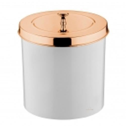 Imagem de Lixeira 5 Litros Tampa Rose Gold Para Cozinha 550 - Branco