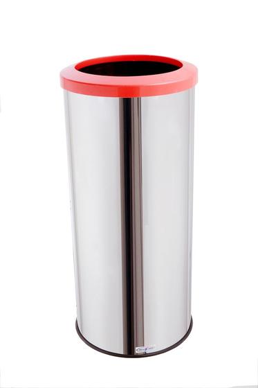 Imagem de Lixeira 50 Litros Aço Inox Com Aro Plástico Cozinha Banheiro