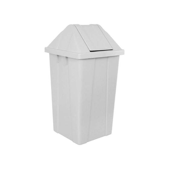 Lixeira 60L quadrada branca com tampa basculante JSN Menor preço em Lixeira 60L quadrada branca com tampa basculante JSN