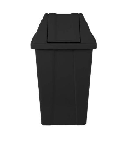Imagem de Lixeira 60L quadrada preta com tampa basculante para coleta seletiva, escritórios, restaurantes, condomínios  Q60P JSN