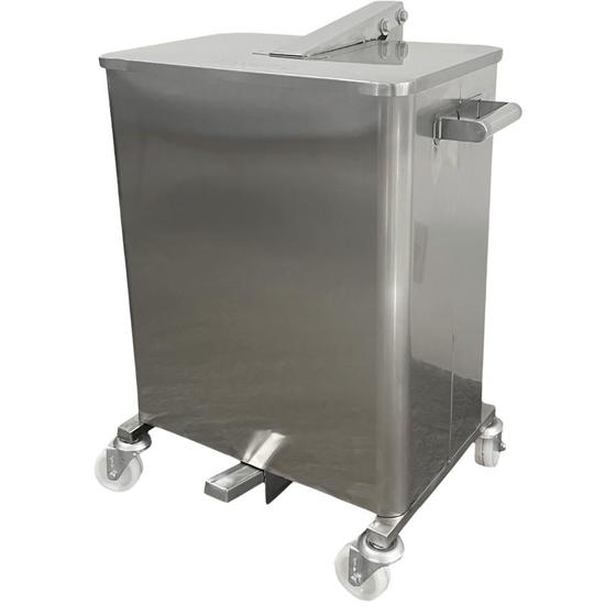 Imagem de Lixeira 75L Aço Inox com Rodízios Imeca - Cód 7494